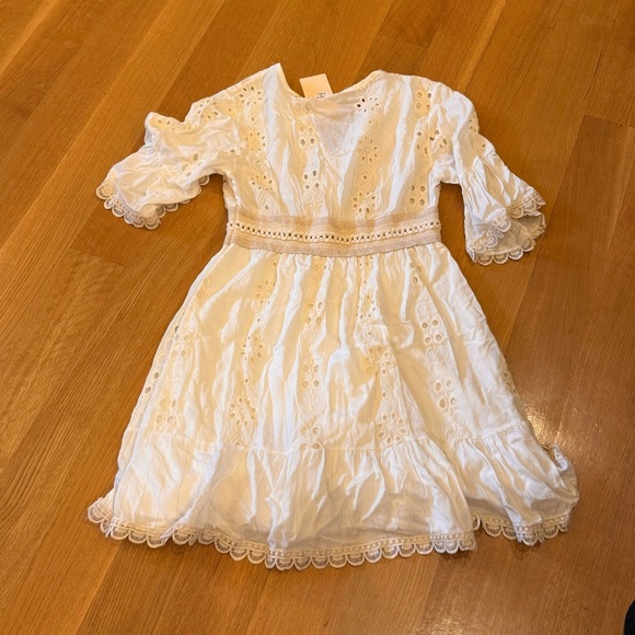 FLORA Made in Italy Elegant Off White Lace Dress New With Tags Coquette Cottage - Picture 2 of 8